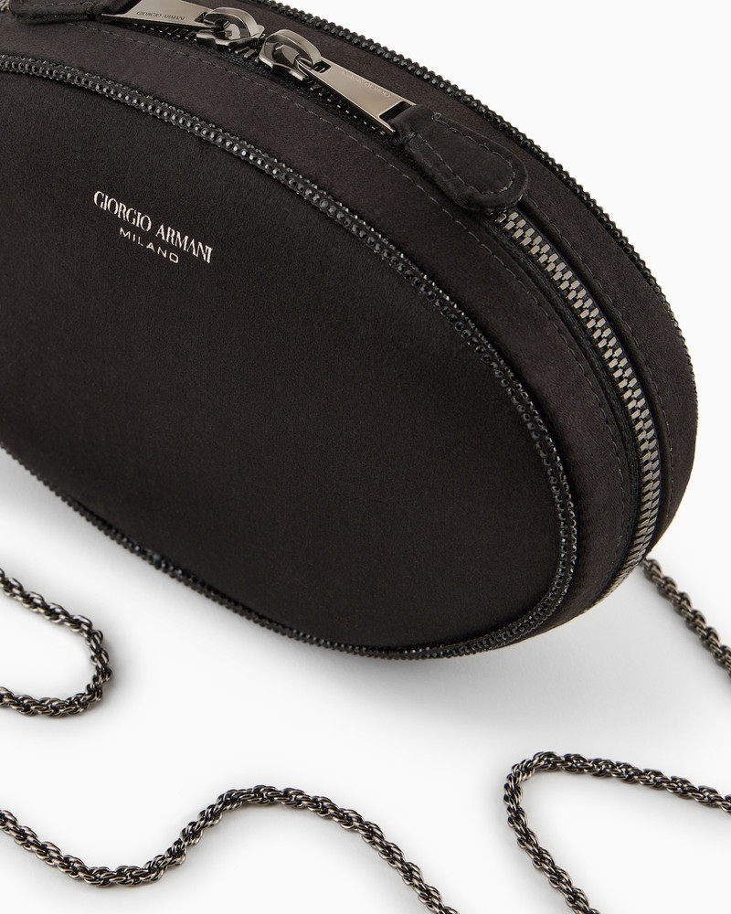 ROUND, SATIN CLUTCH BAG 5