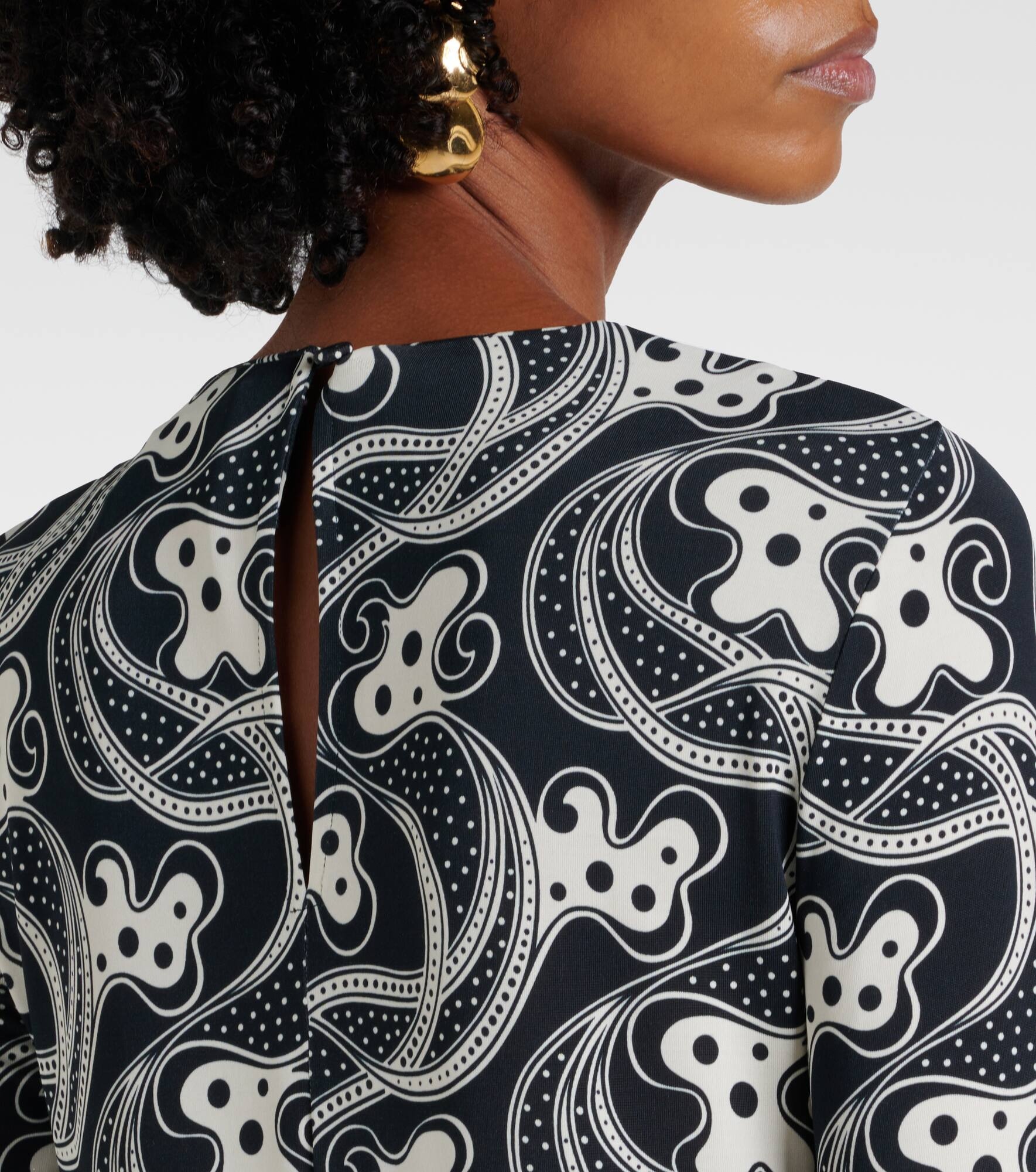 Swing printed jersey midi dress - 6