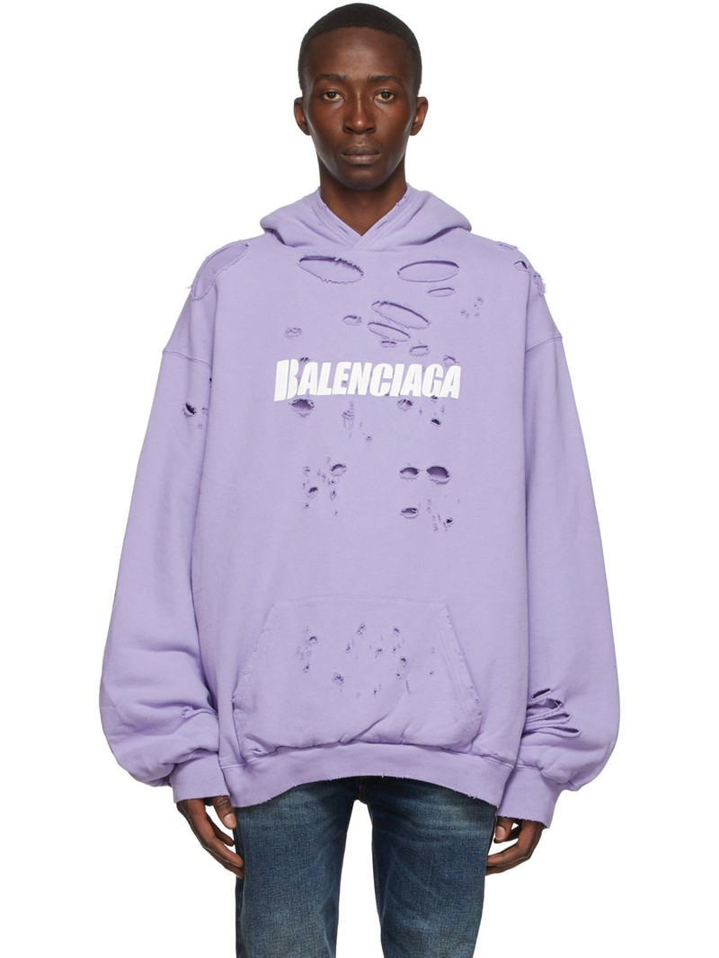 Purple Cotton Hoodie - 1