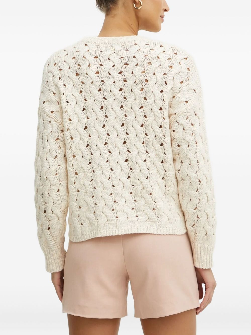 cable-knit eyelet sweater - 2