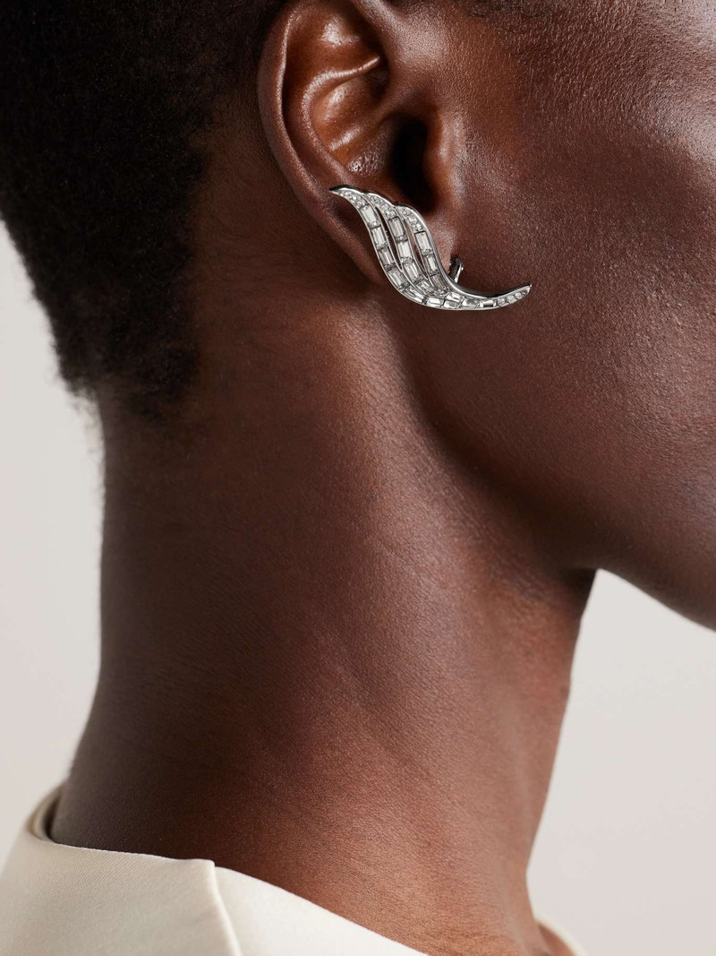 Jil Sander Silver-tone crystal earrings Silver outlook