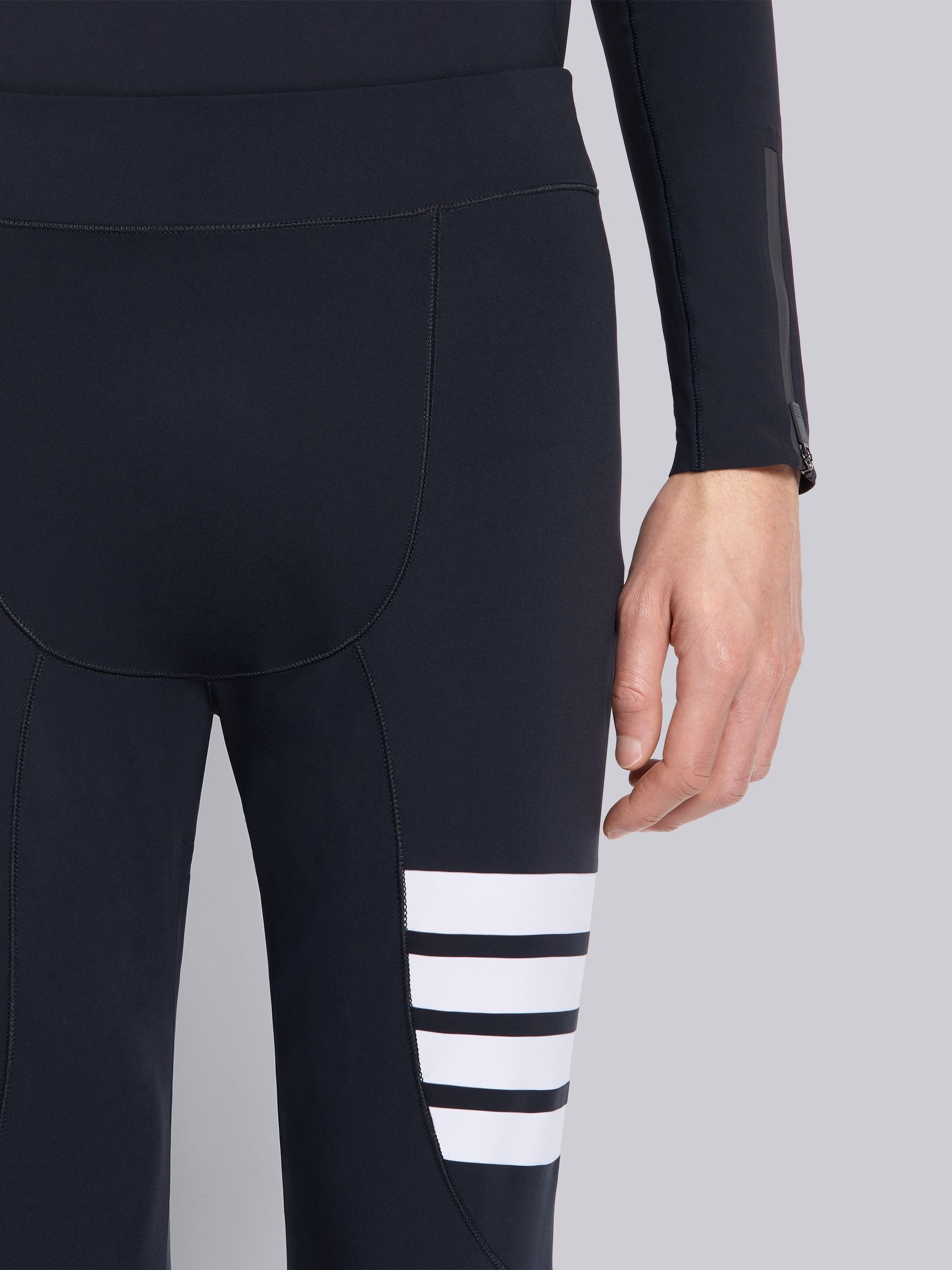 Charcoal Lightweight Compression Tech 4-Bar Tights - 4
