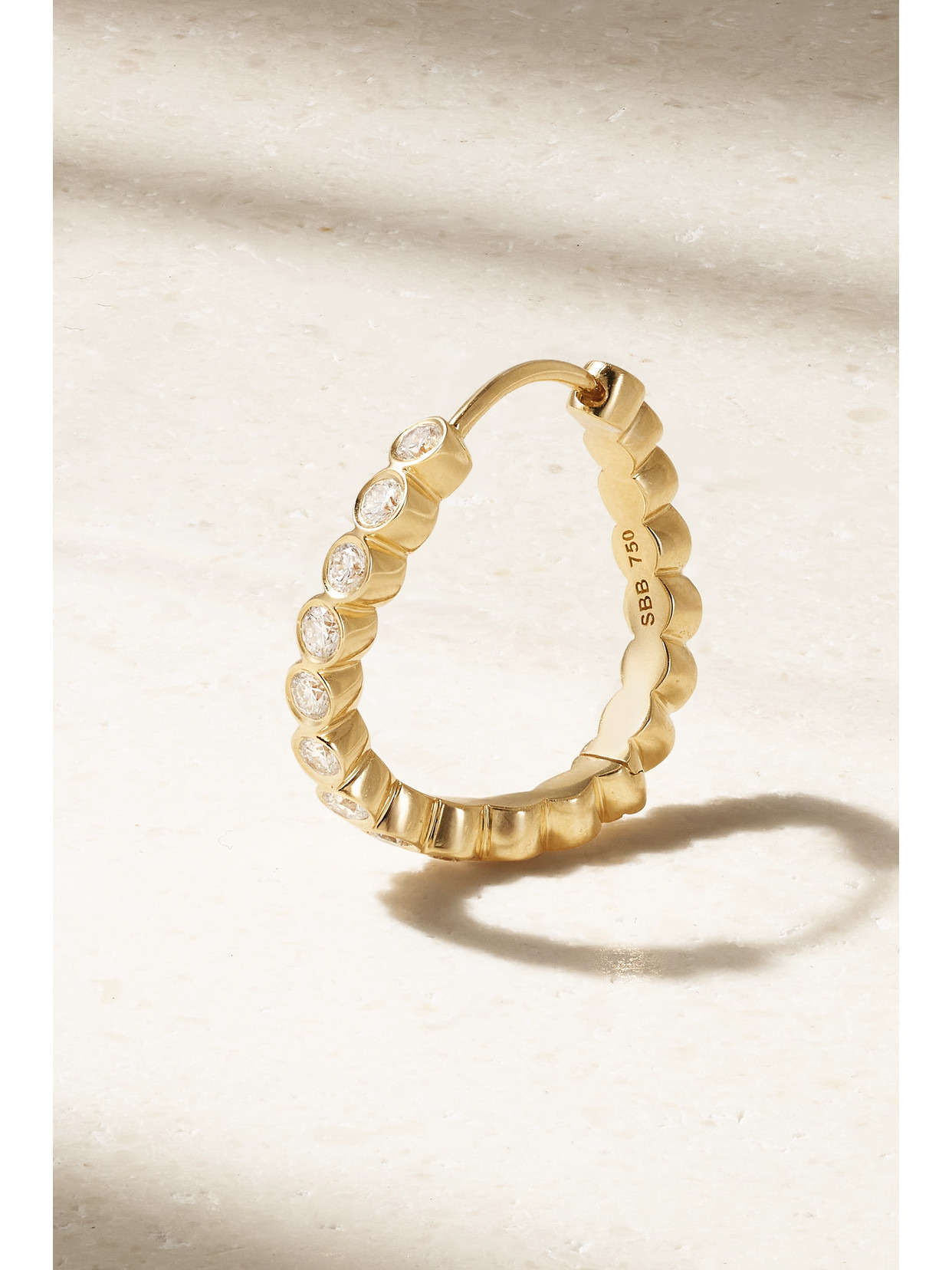 Courant D'ensemble 18-karat Recycled Gold Diamond Single Hoop Earring - 4