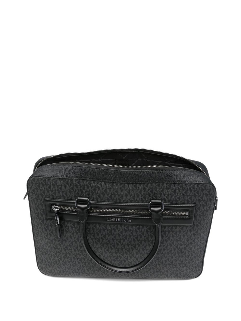 logo-print zip briefcase 4