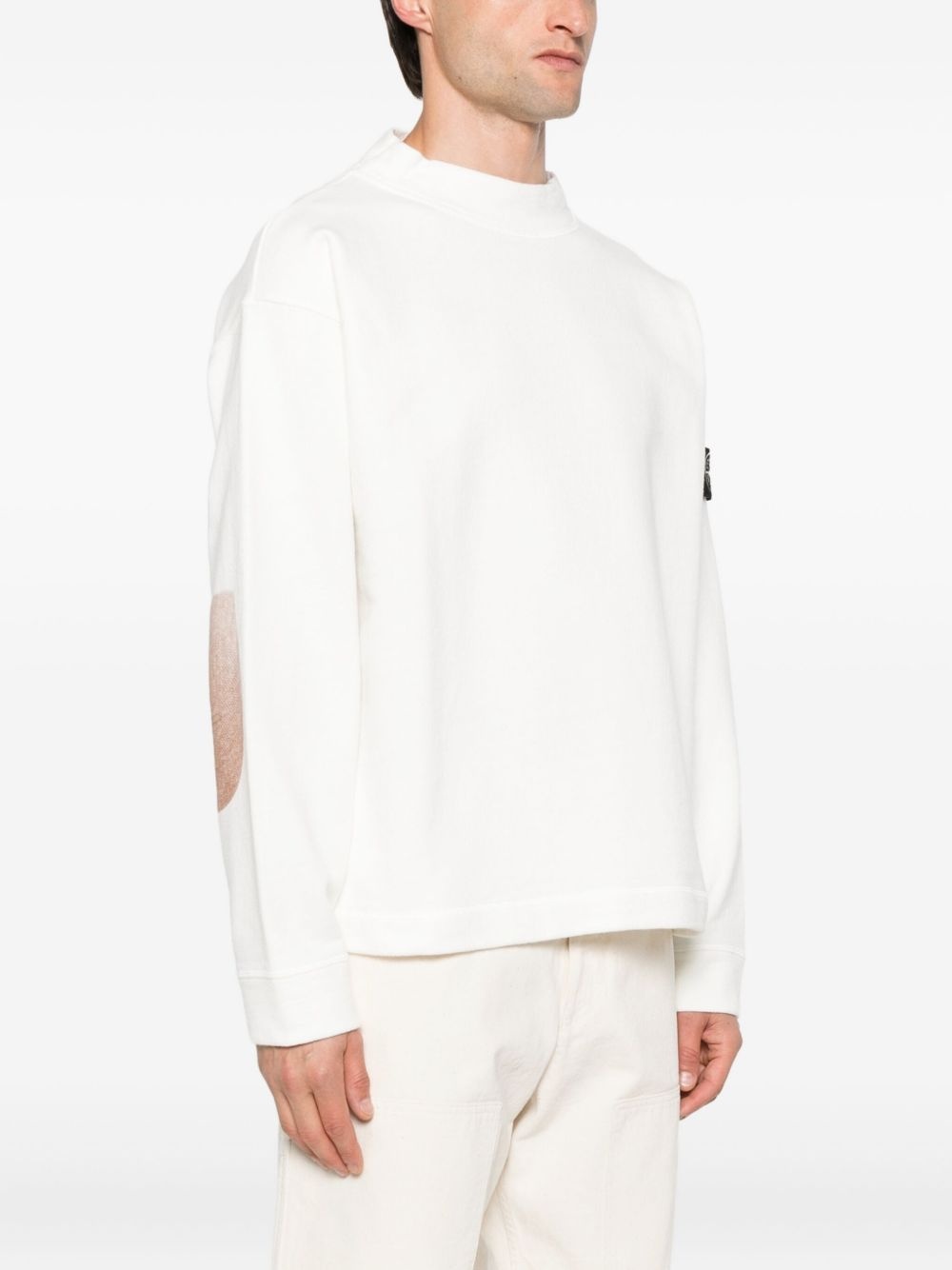 Compass-badge cotton sweater - 3