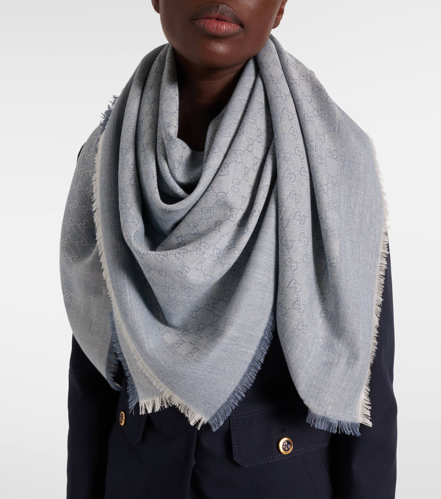 GG cotton, wool, and silk scarf - 2