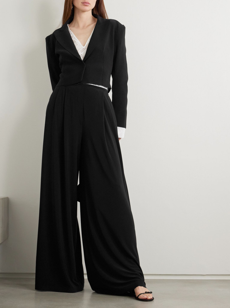 NORMA KAMALI Cropped stretch-jersey blazer Black outlook