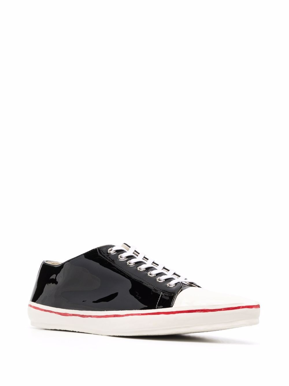 patent leather low-top sneakers - 2