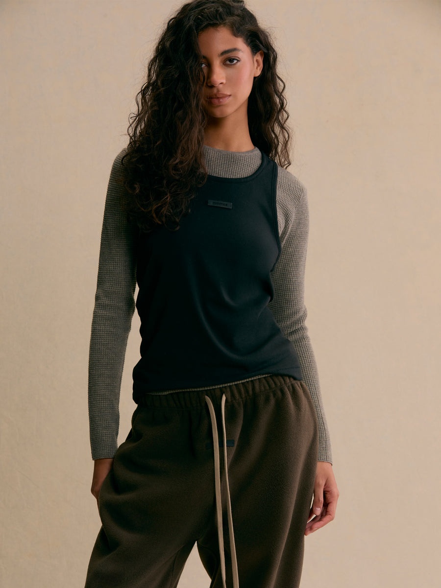 Women's Waffle Fitted Long Sleeve Sweater - 3