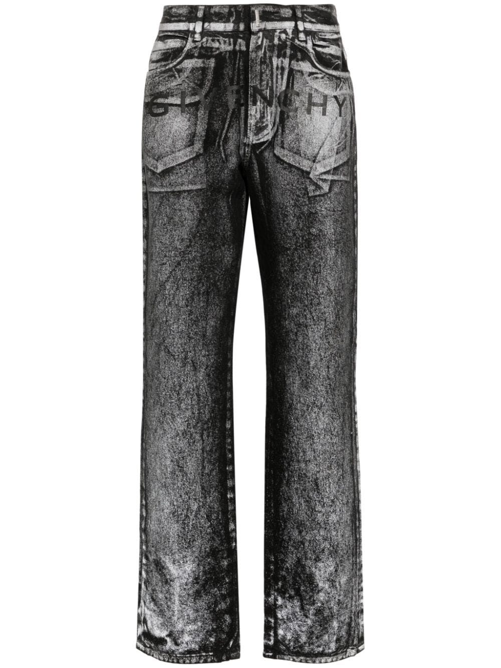 trompe l'oeil print jeans - 1