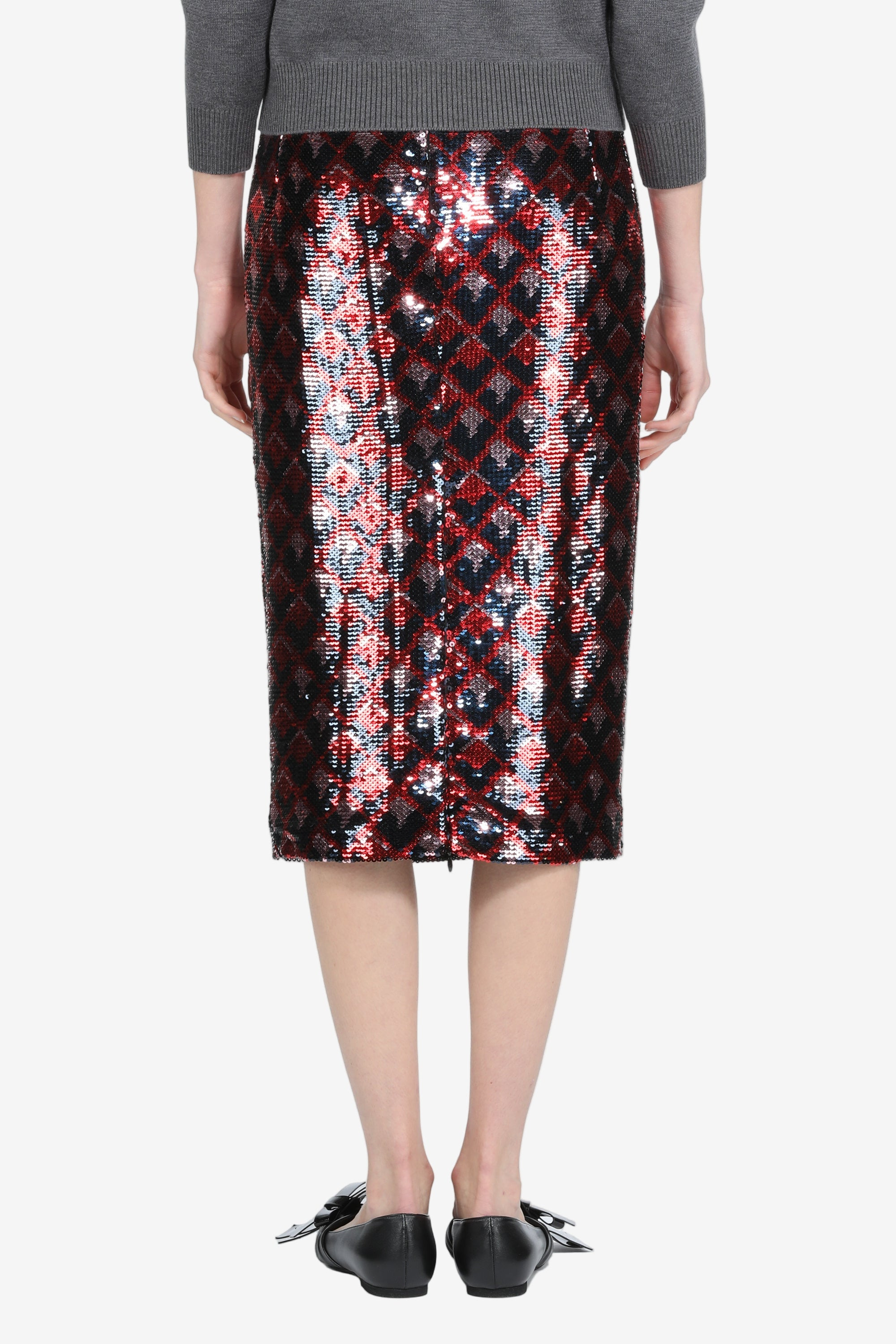 PENCIL SKIRT WITH SEQUINED FABRIC - 2