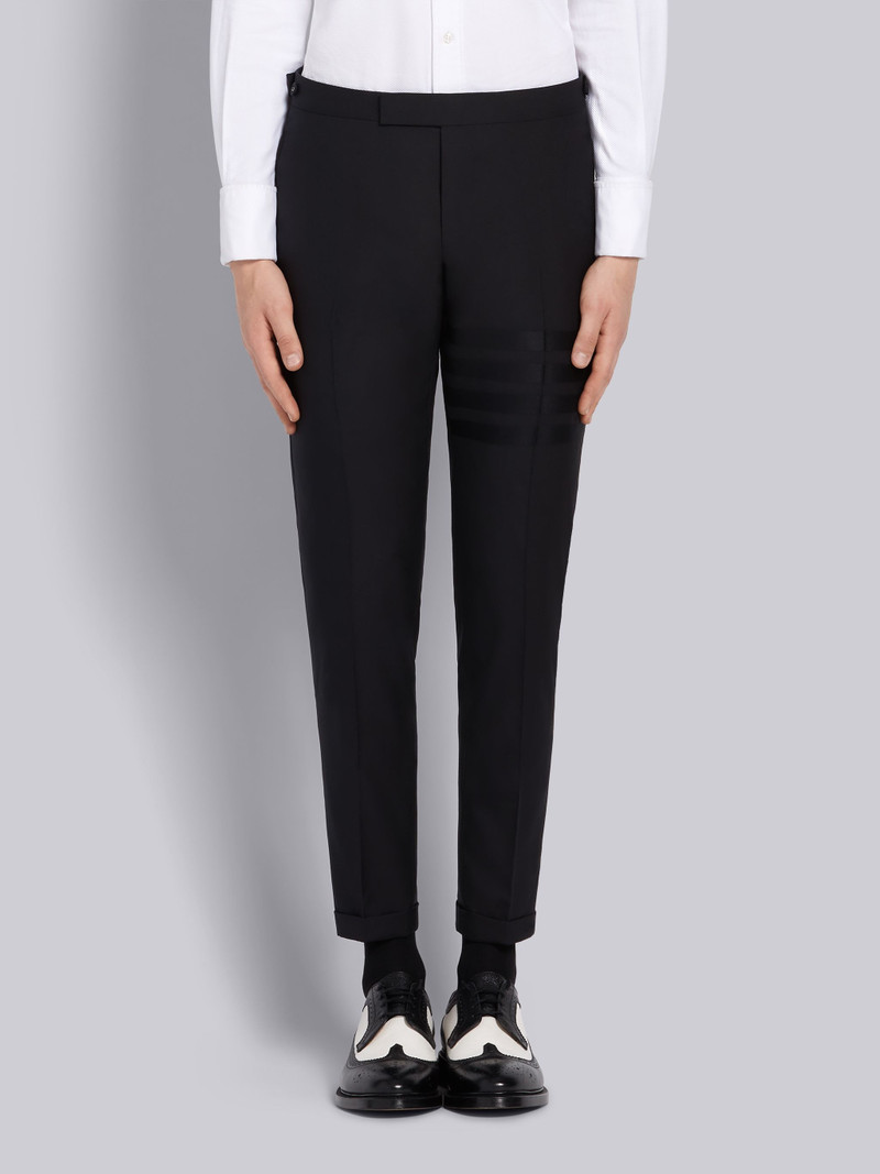 Black Plain Weave Suiting Skinny 4-Bar Trouser 1