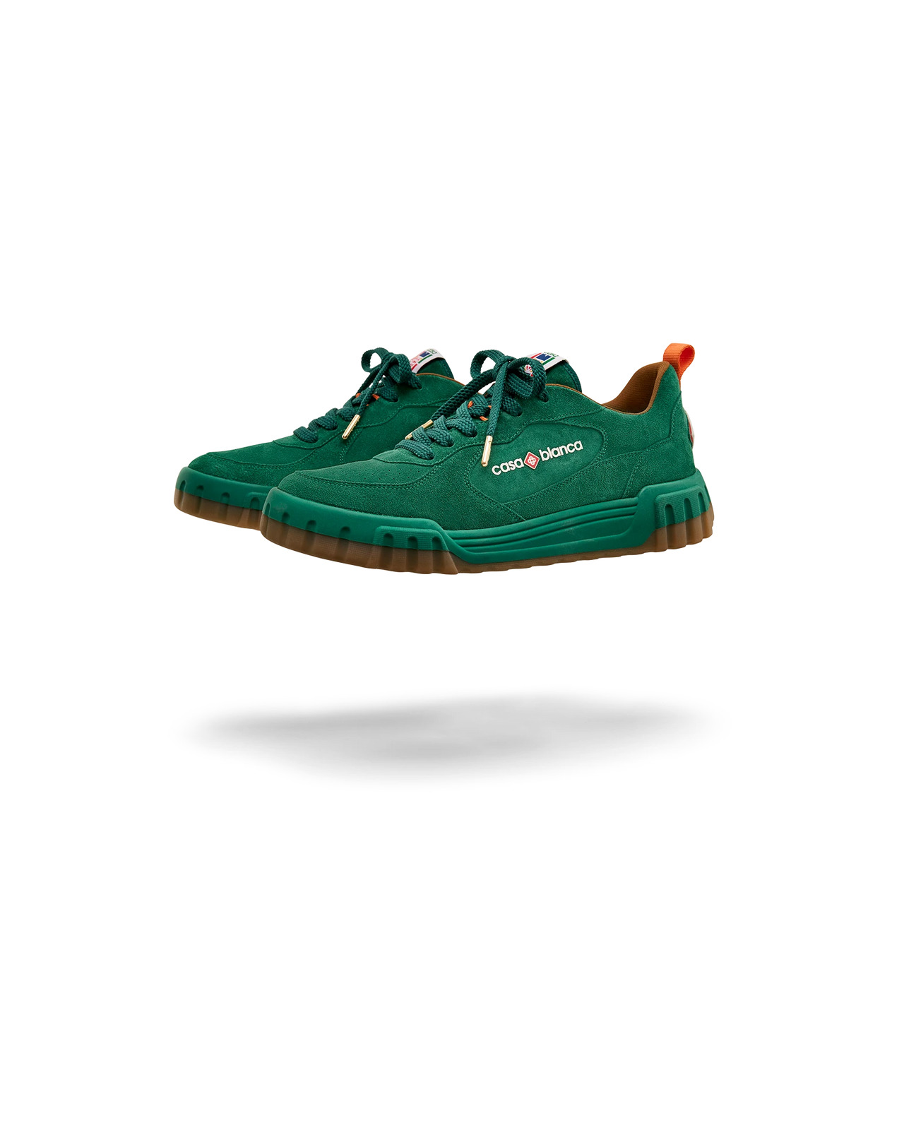 Women's Green Suede Court Sneaker | Casablanca Paris - 4