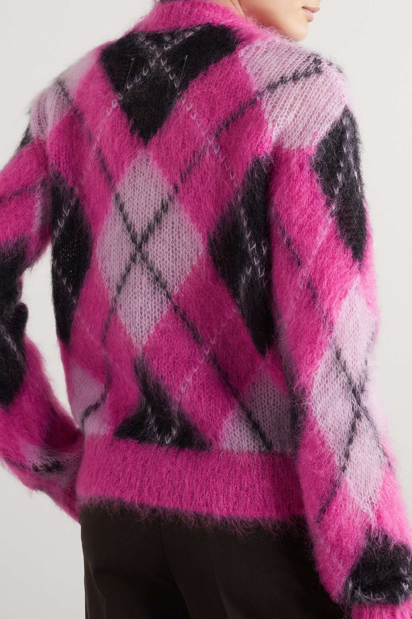 Argyle mohair-blend sweater - 4