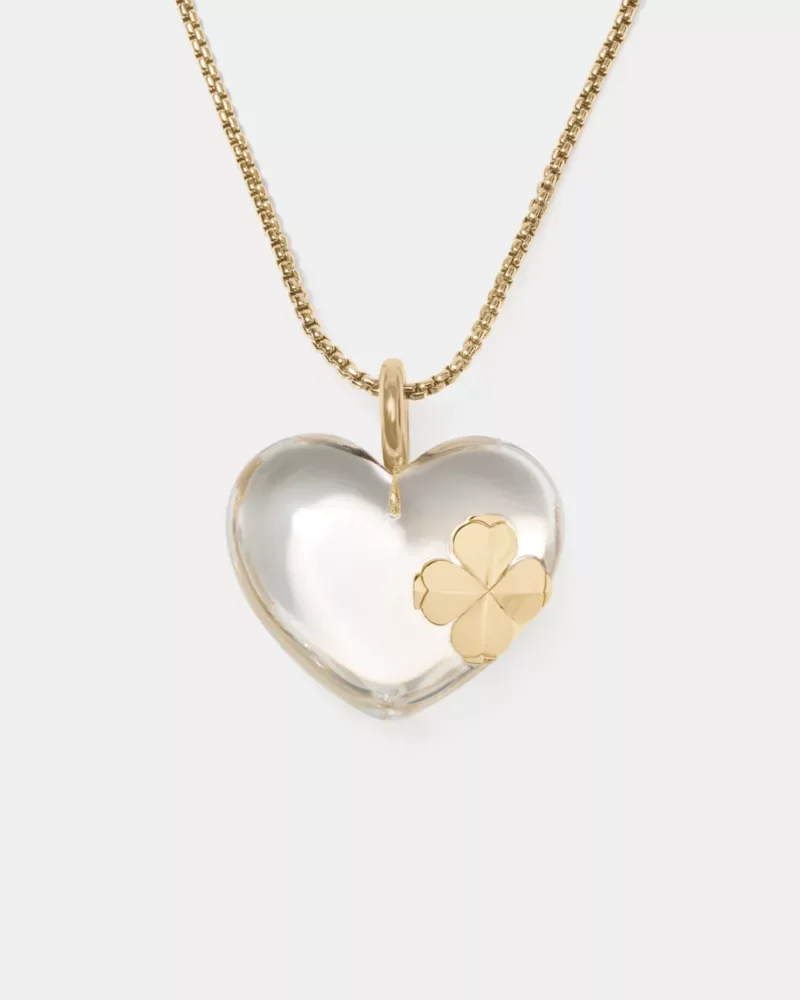Spade Flower Lucite Statement Pendant - 1