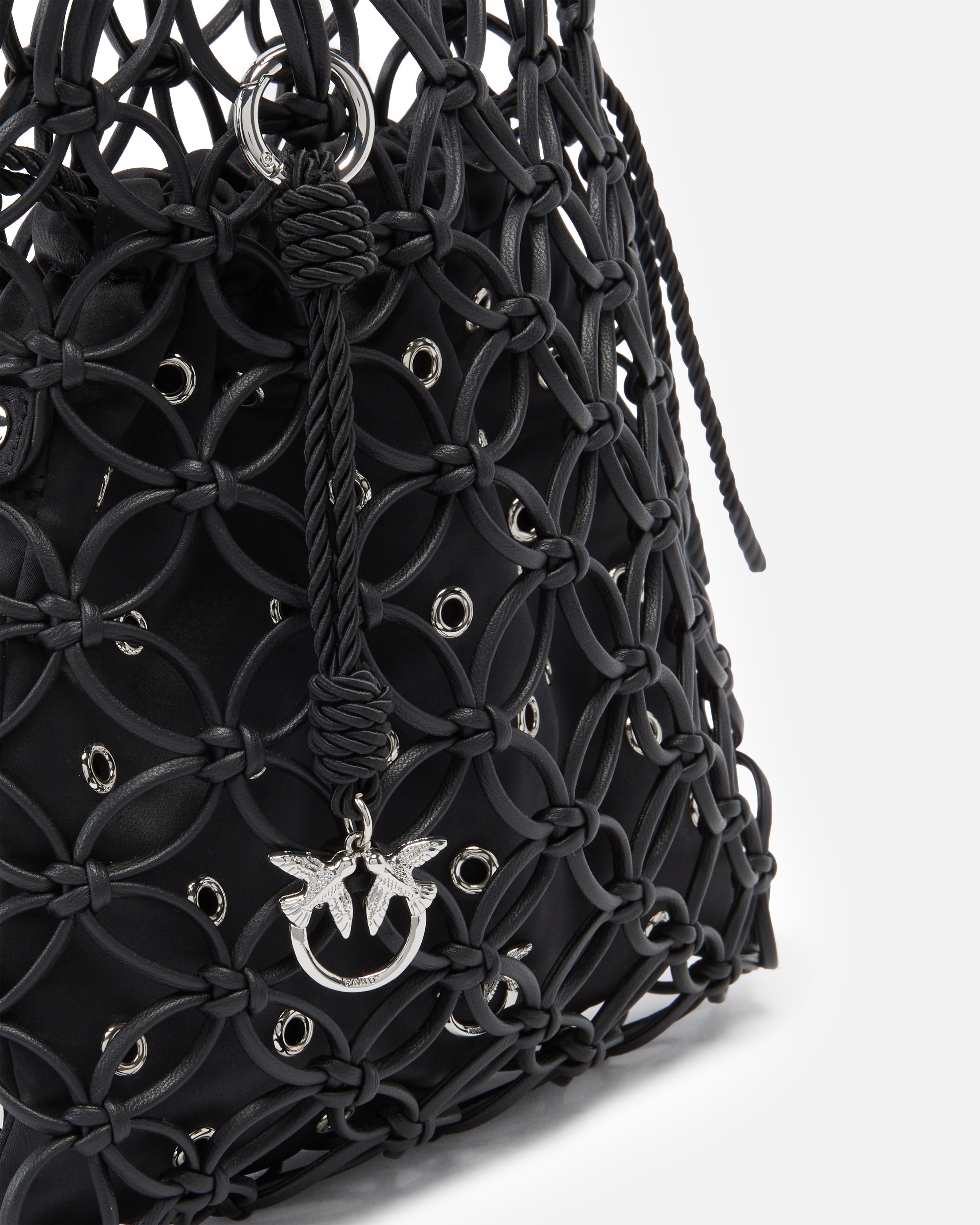 EVENING HANDBAG WITH MESH AND EYELETS - 3