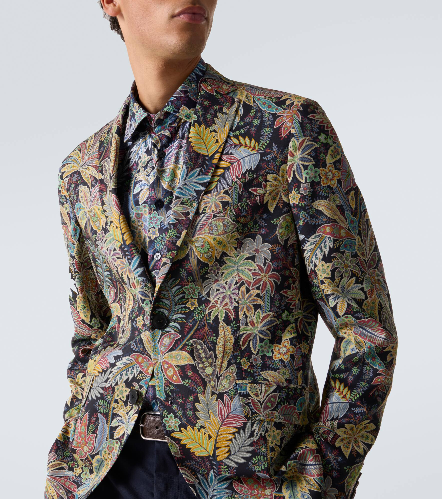 Roma printed wool-blend blazer - 5