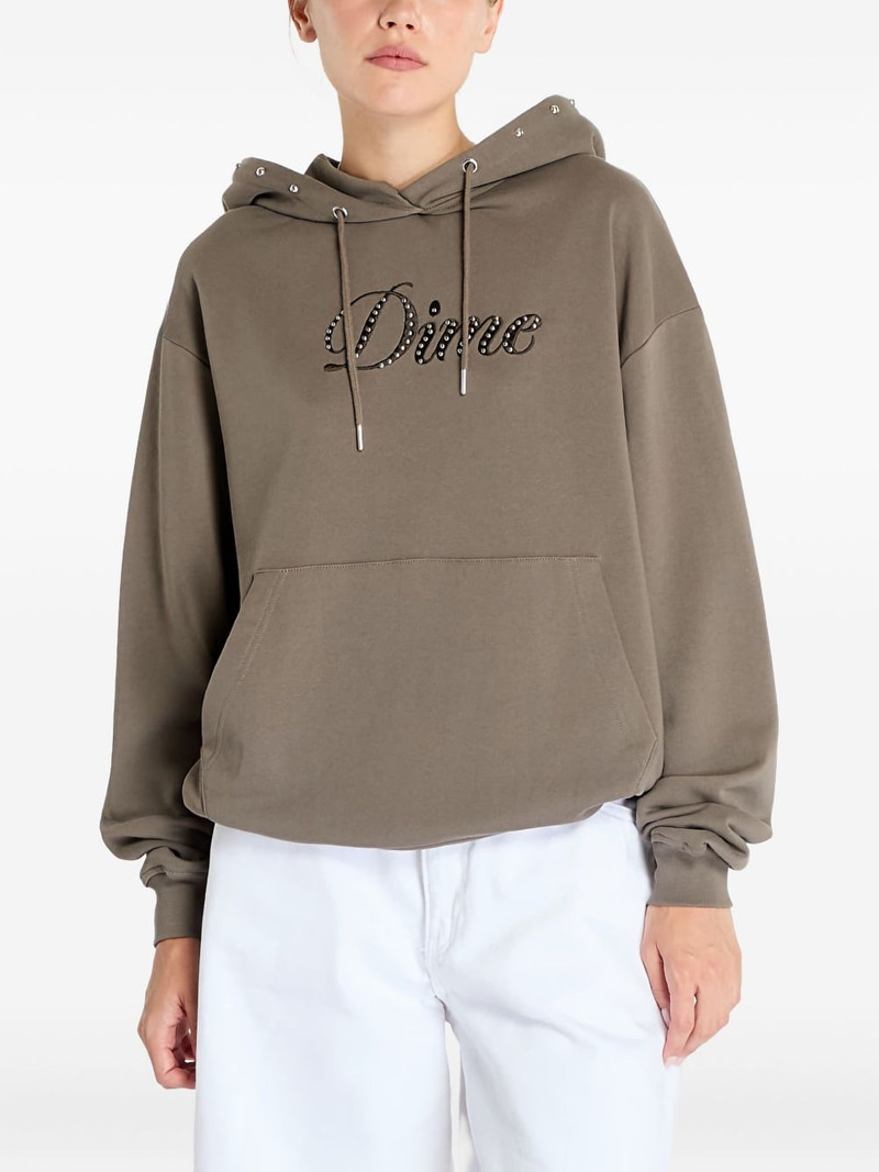 Cursive studded hoodie 1