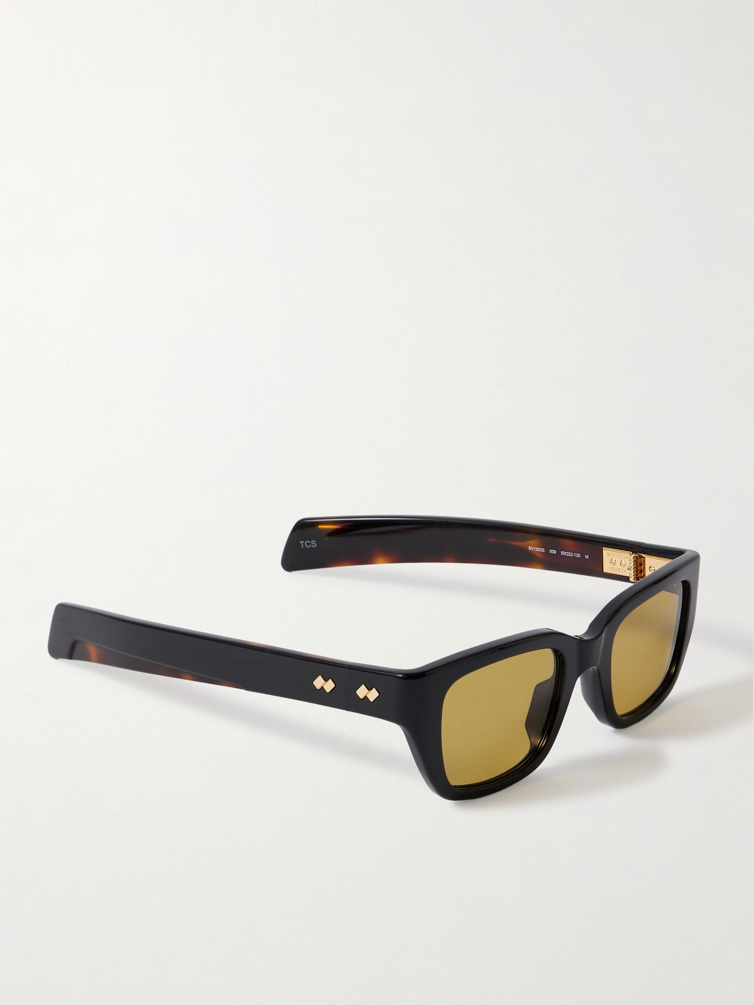 Ribbon square-frame acetate sunglasses Black - 3