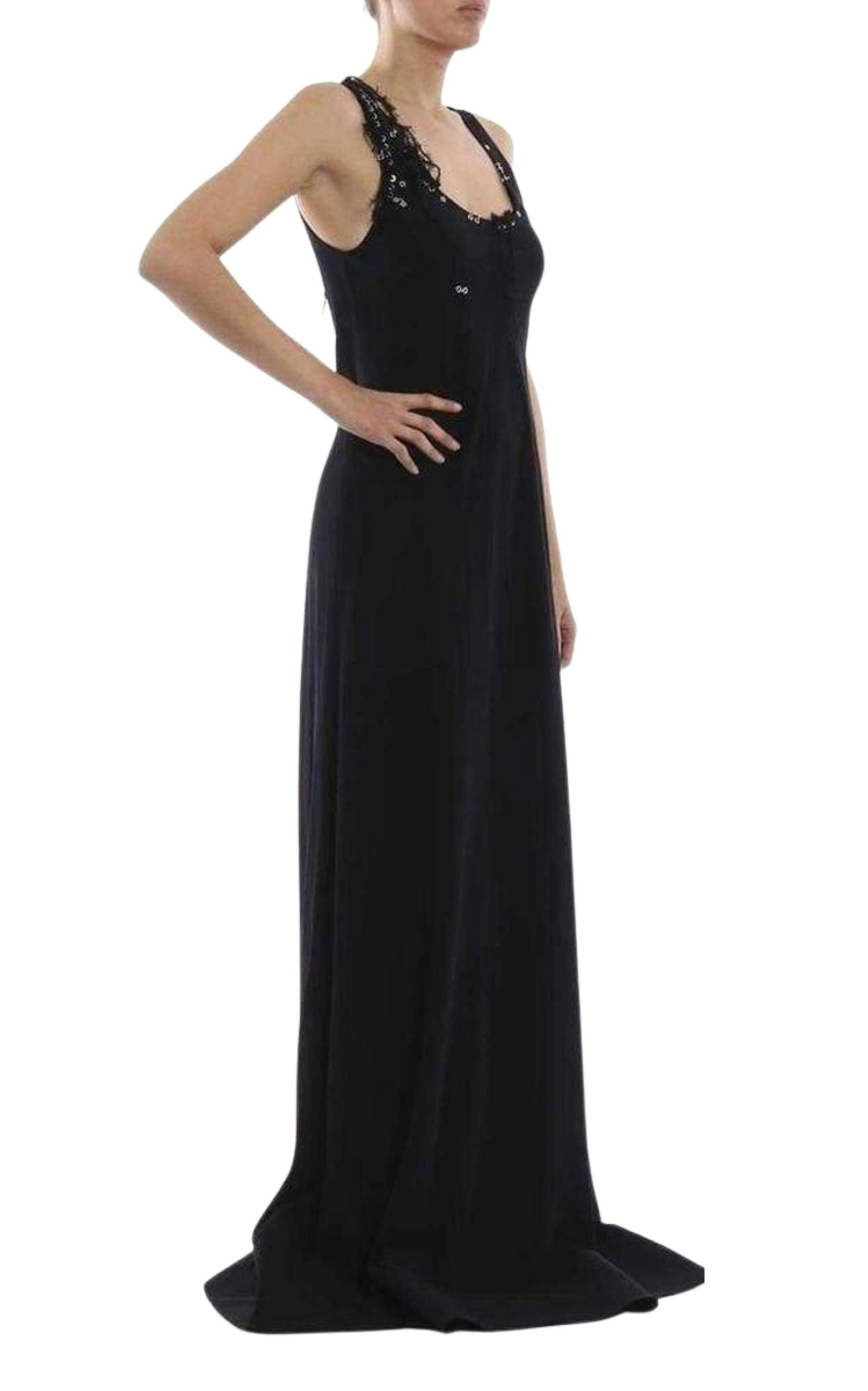 Crepe Satin Long Dress - 3