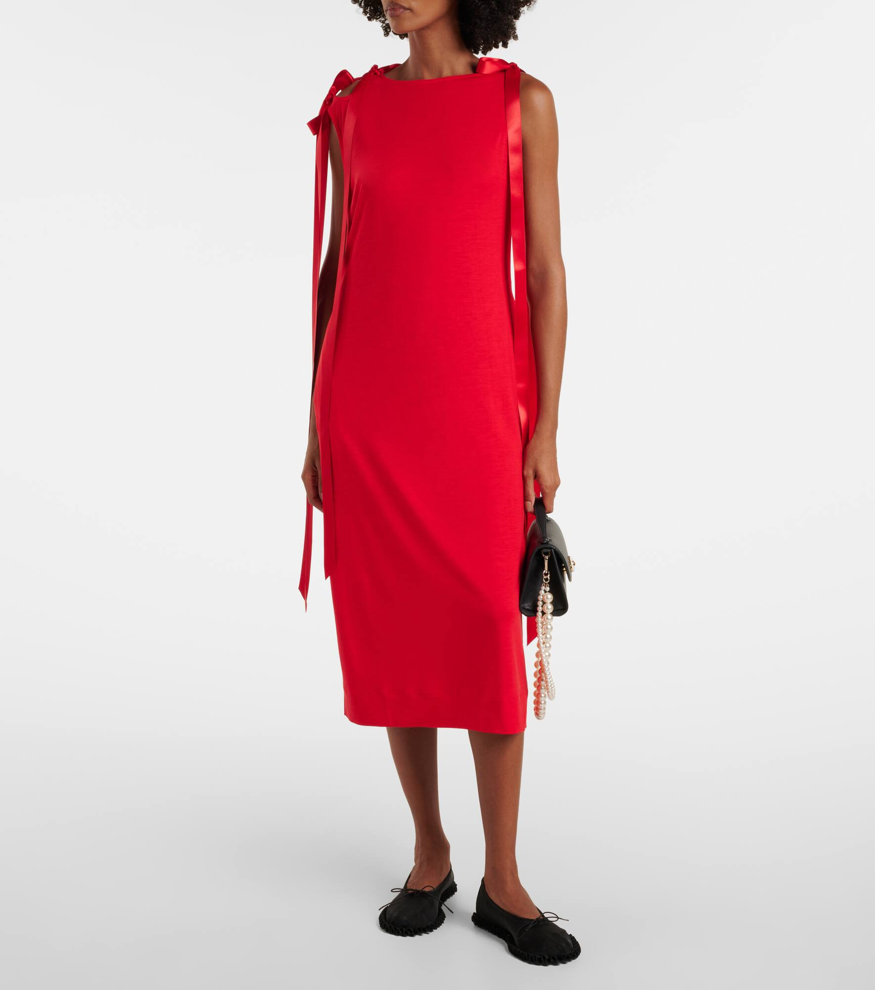 Bow-detail jersey midi dress - 2
