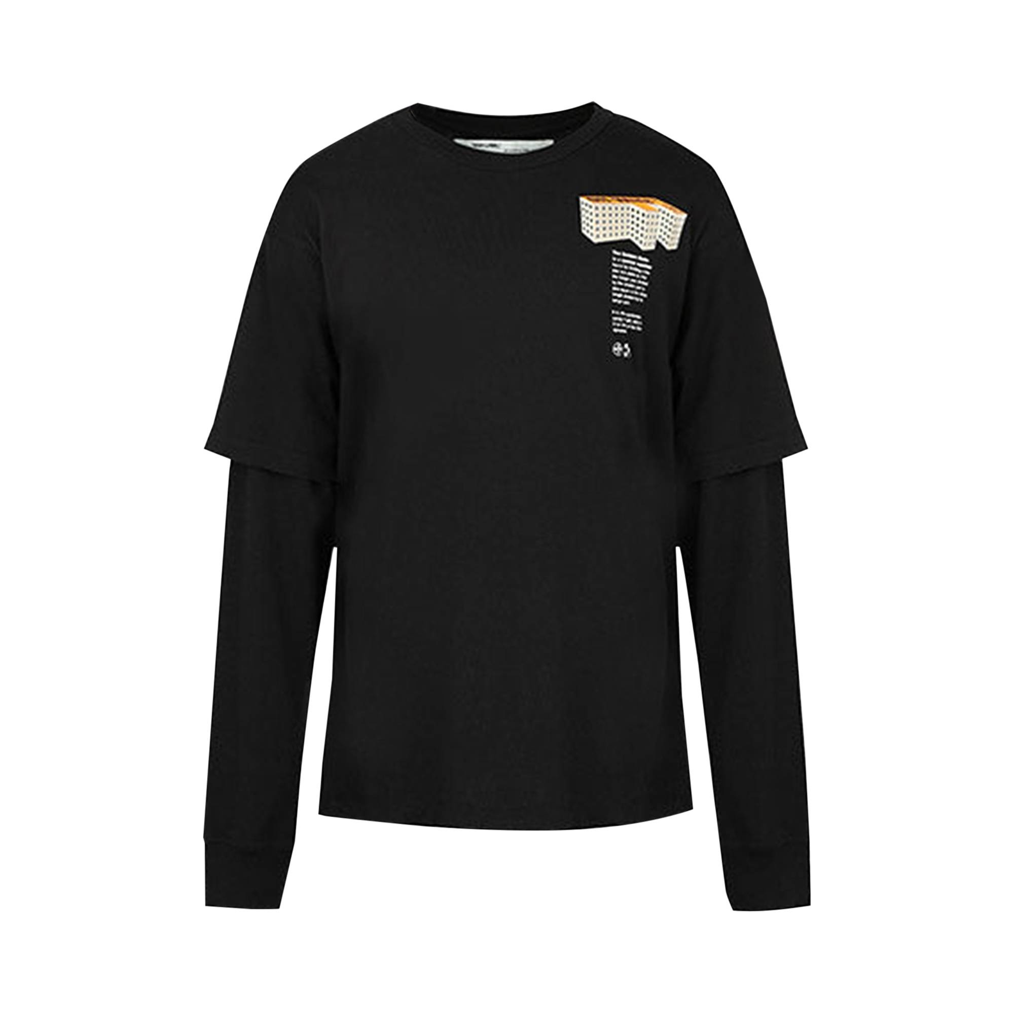 Off-White Building Double Sleeve Tee 'Black Multi Color' - 1