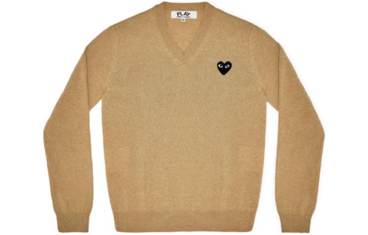COMME des GARCONS PLAY V-Neck L/S T-shirt Black Emblem 'Beige' AZ-N018-051-3 - 2