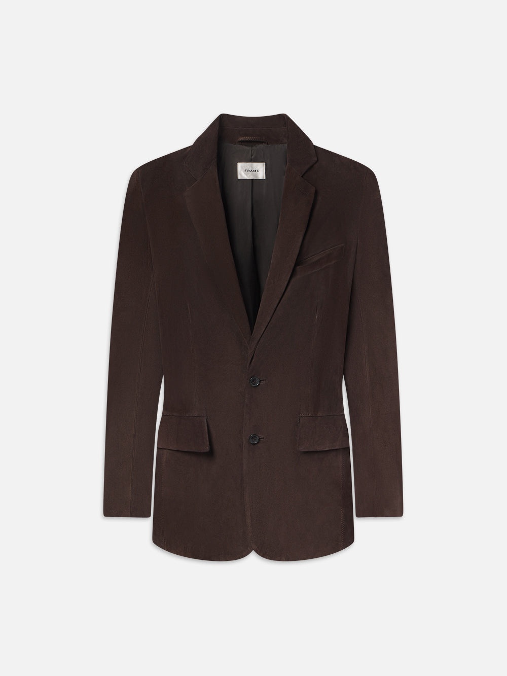 Grandfather Suede Blazer in Chocolate Brown - 1