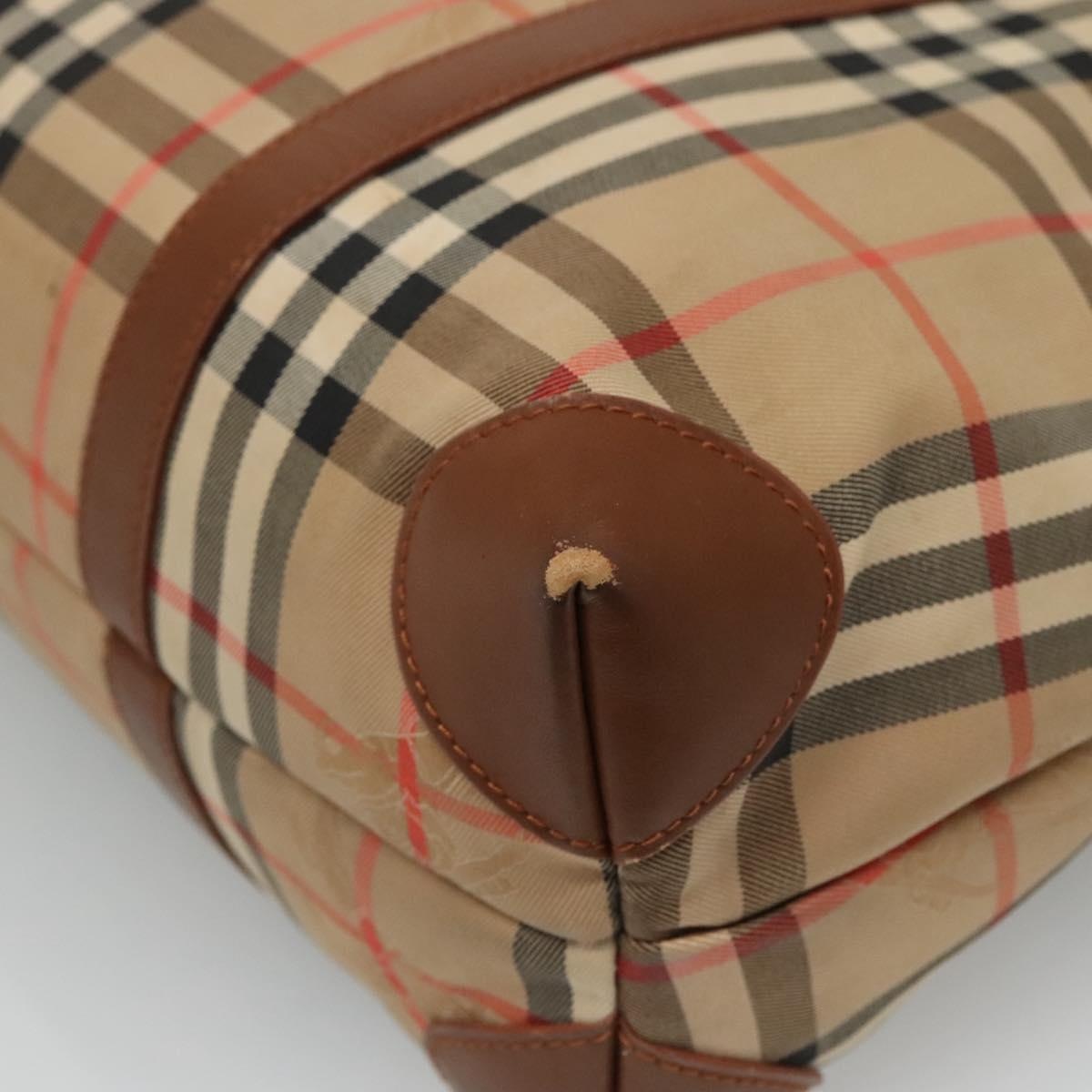 Burberry Nova Check Tote Bag Canvas Leather Beige - 16