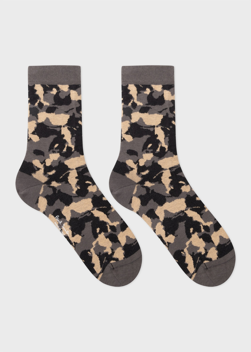 Paul Smith Women's Grey 'Solar' Camo Socks outlook
