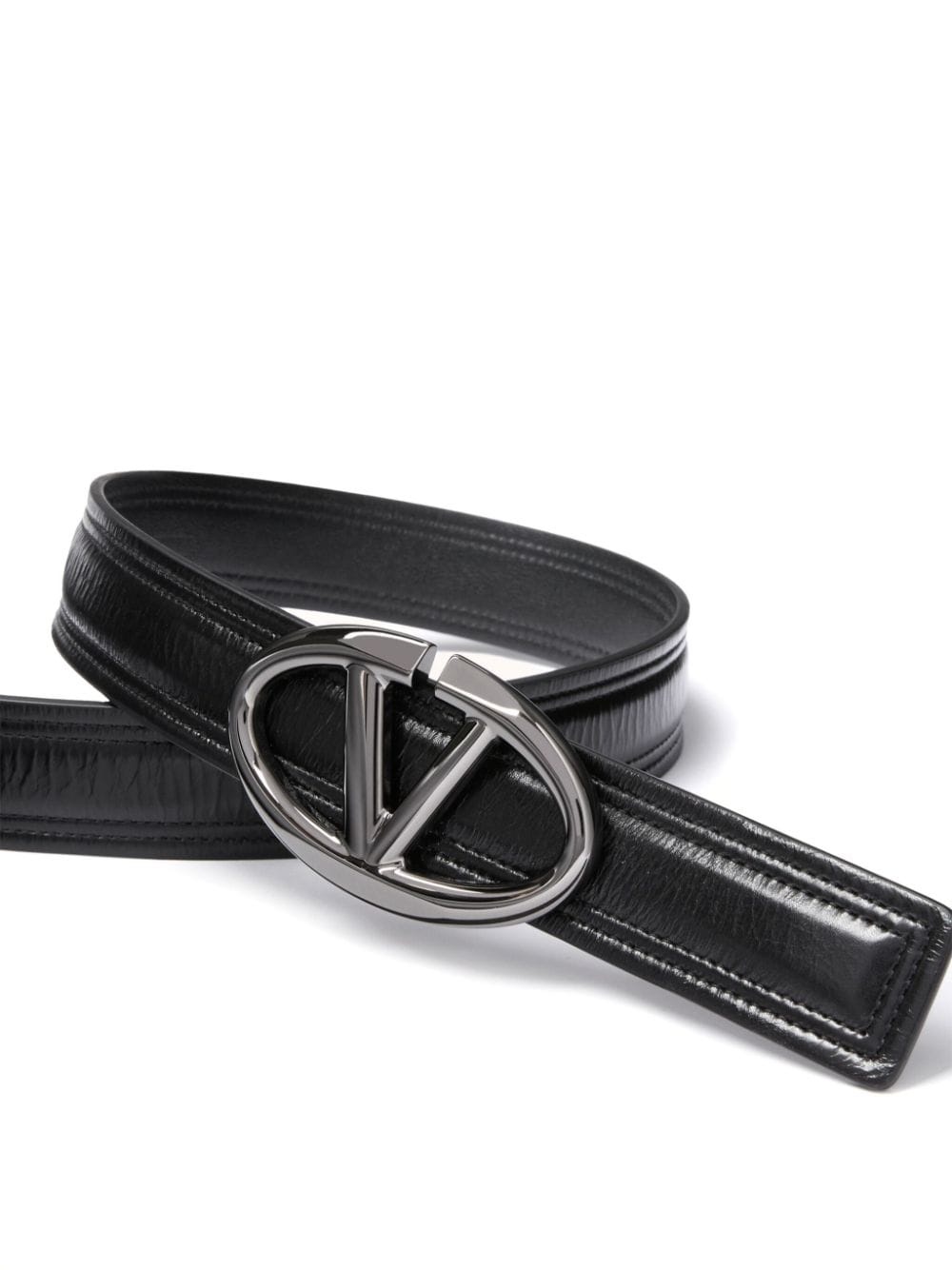 VLogo leather belt - 4