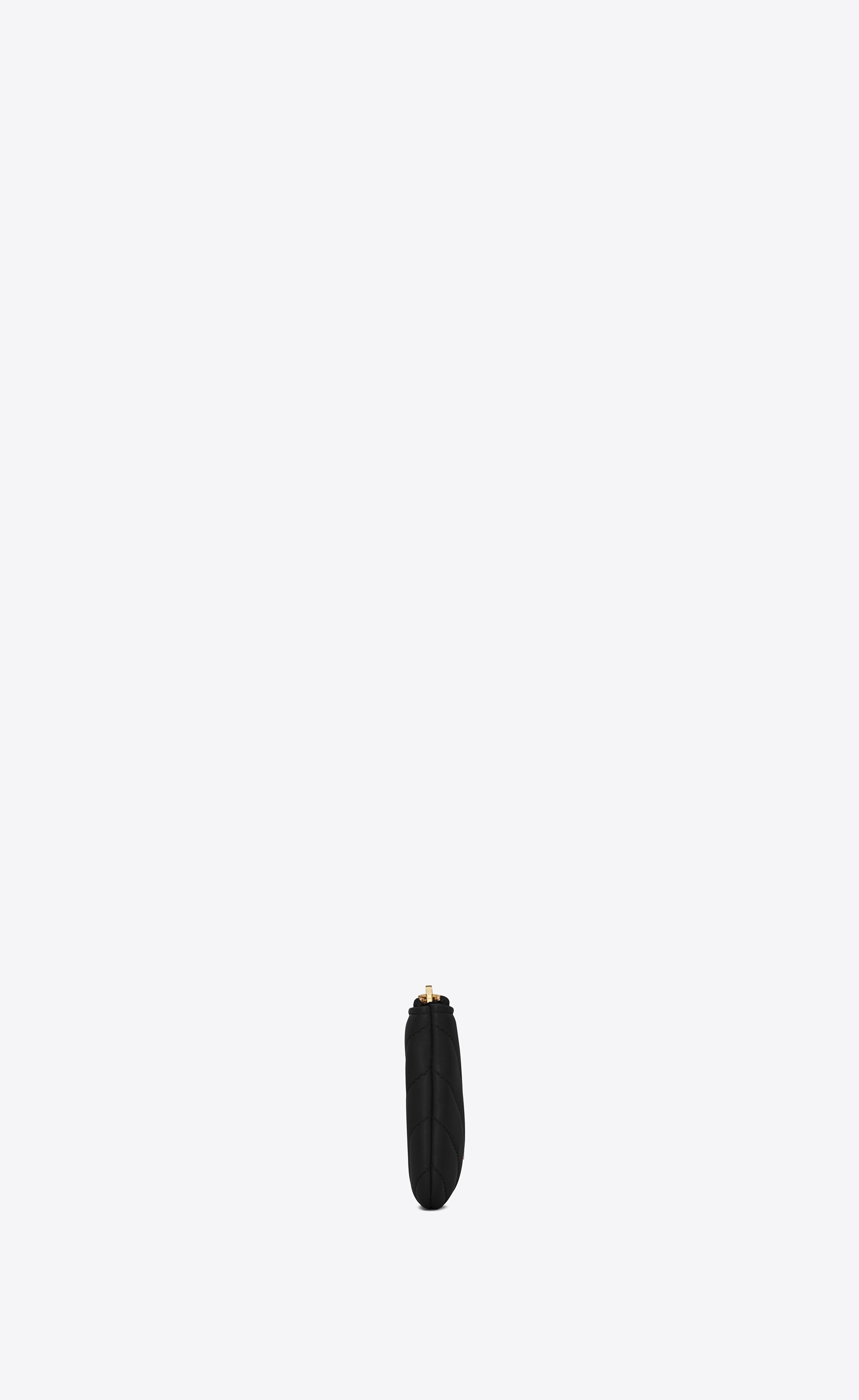 Saint Laurent Calfskin Matelasse Monogram Key Pouch Black