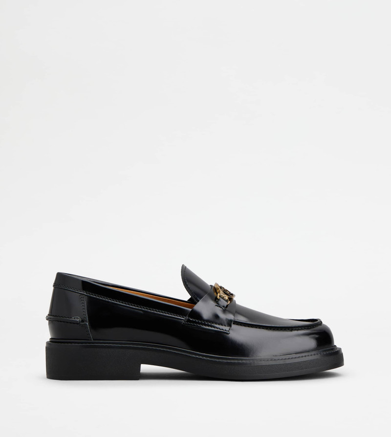 LOAFERS IN LEATHER - BLACK - 1