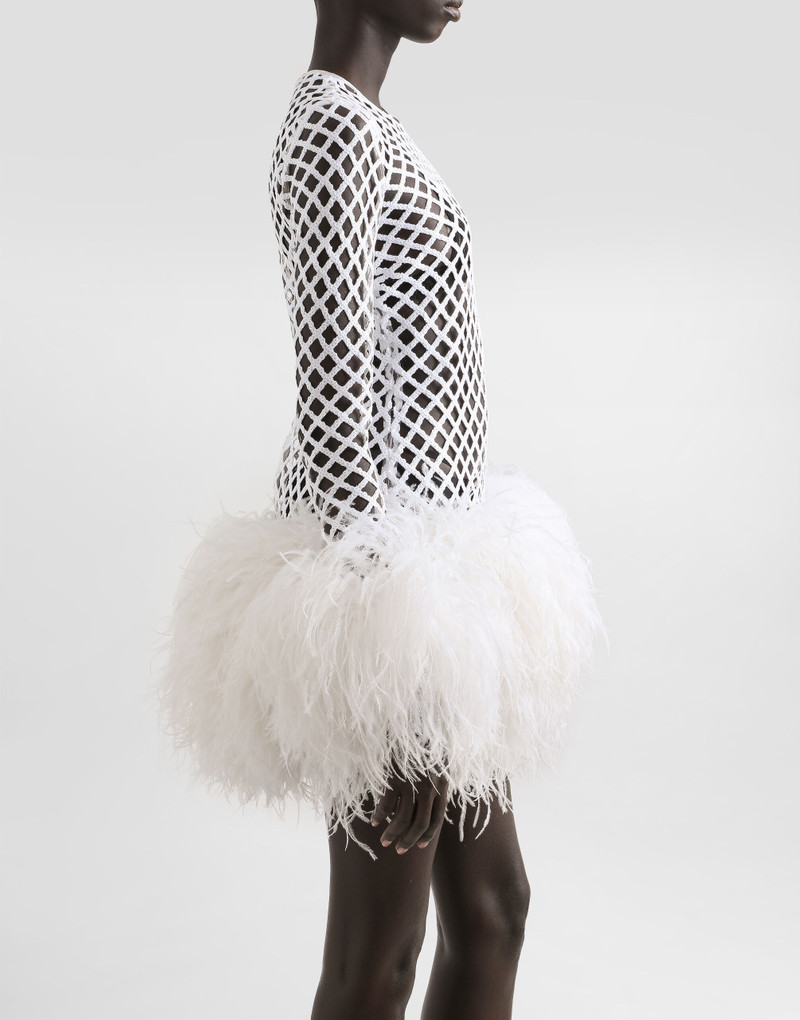 Short mesh dress with sequins 5