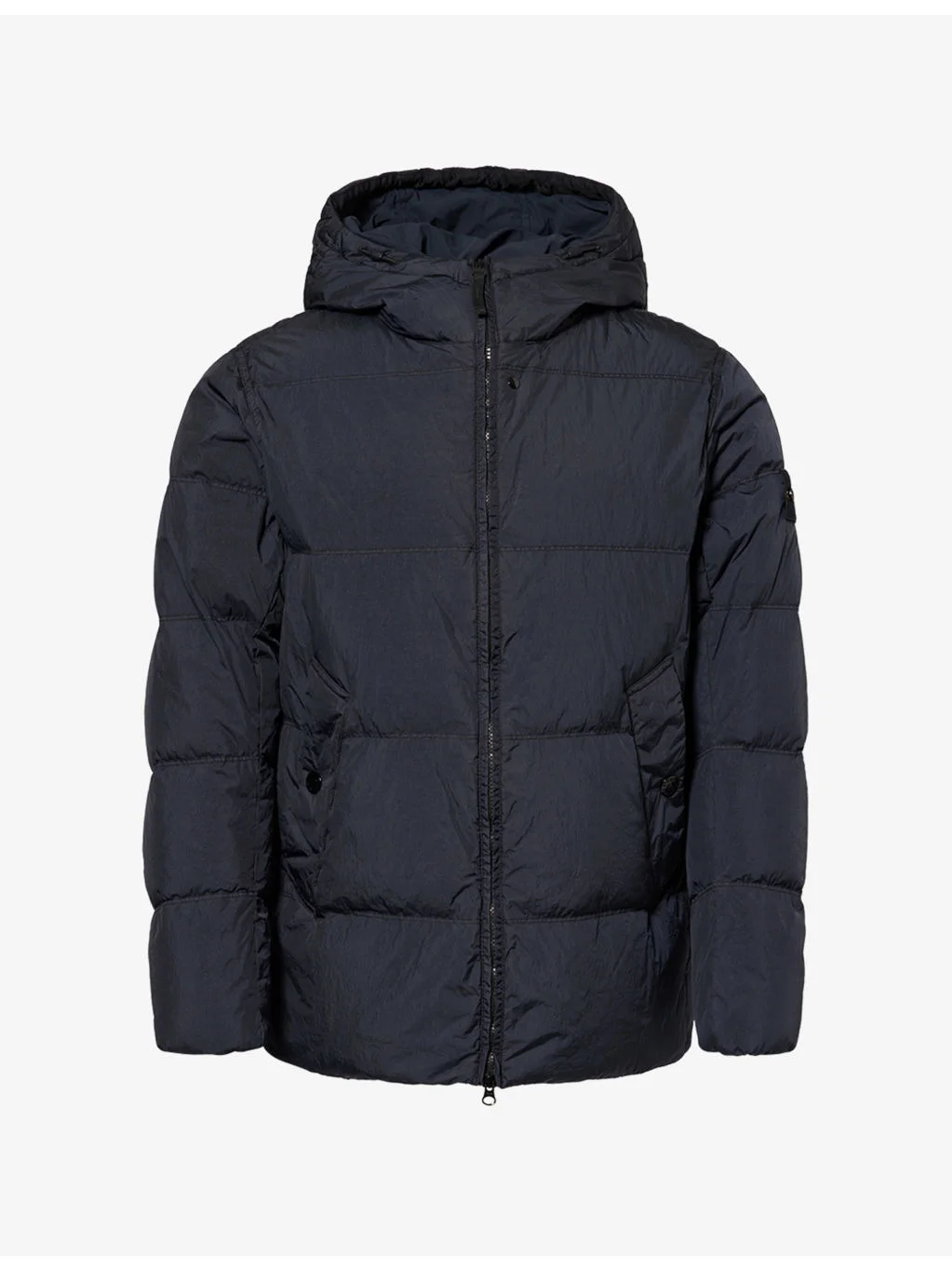 Crinkle Reps Hooded Nylon Puffer Jacket - 1