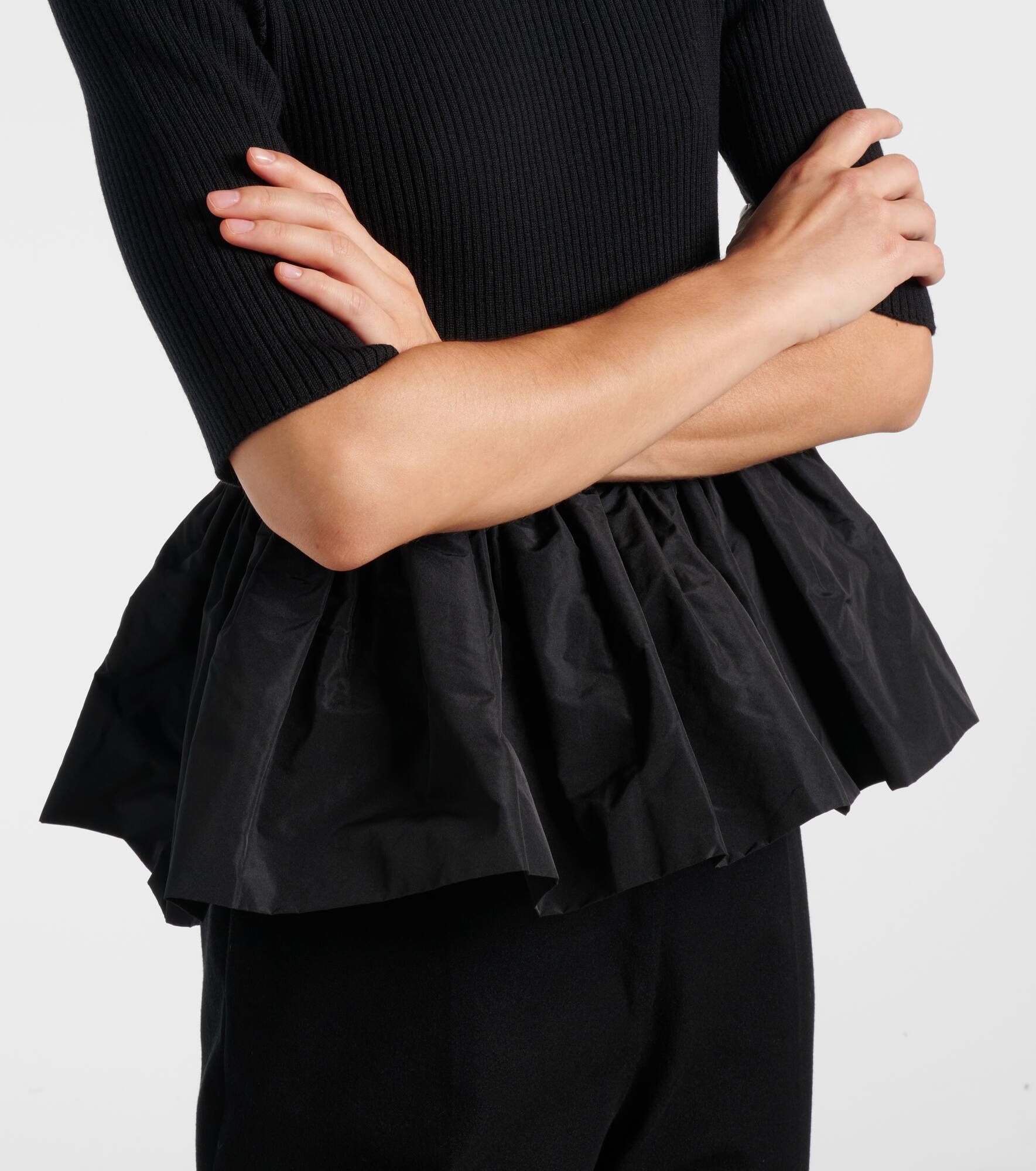 Ribbed-knit peplum wool top - 5