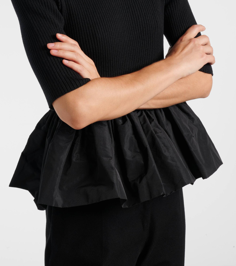 Ribbed-knit peplum wool top 5