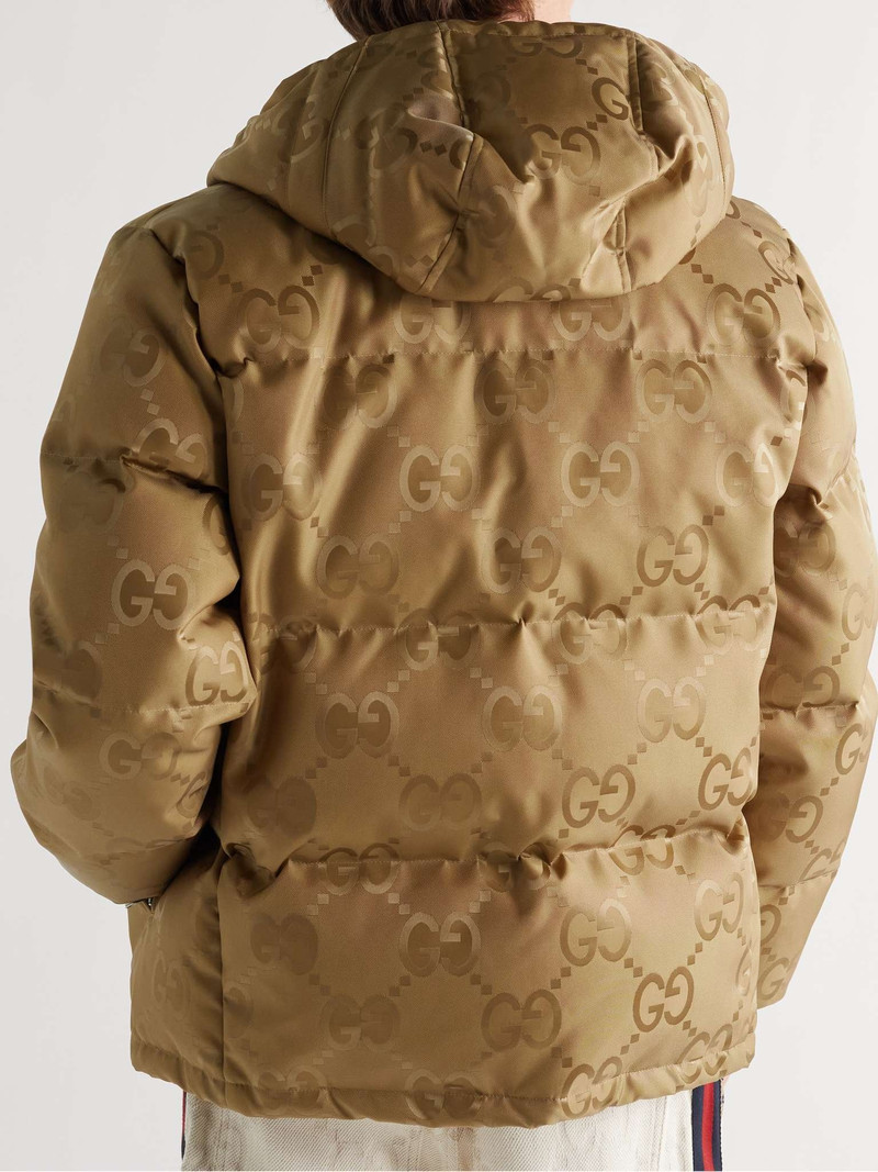 Quilted Logo-Jacquard Shell Hooded Down Jacket 4