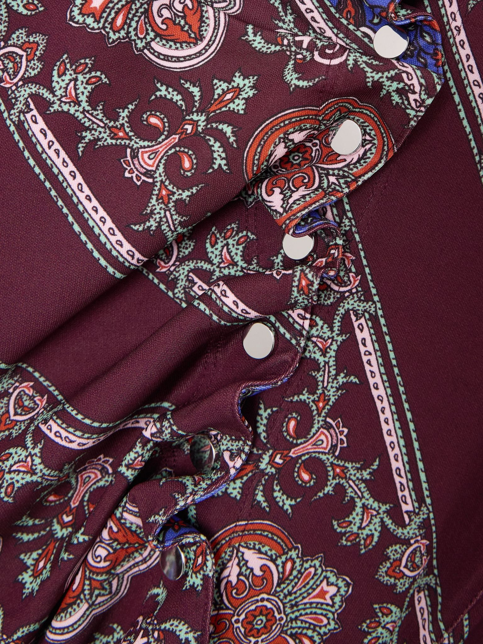 Asymmetric paisley-print stretch-jersey midi dress Multi - 4