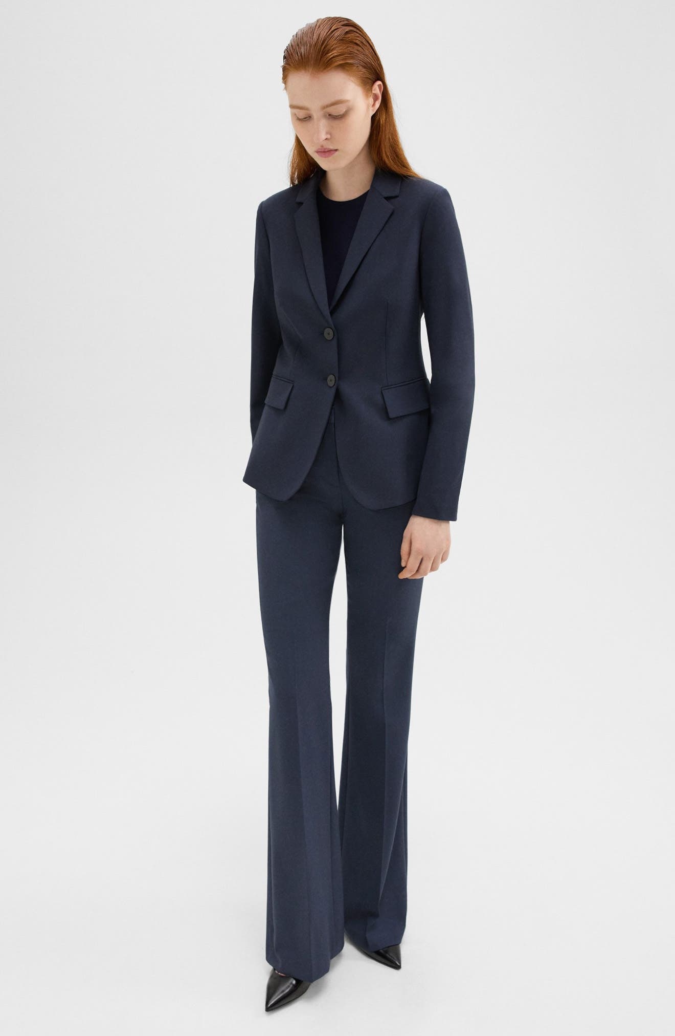Theory Carissa Good Wool Blazer in Nocturne Navy at Nordstrom - 3