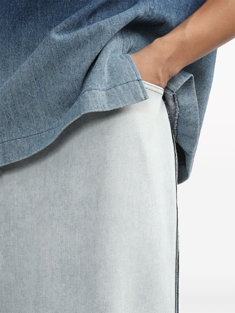 contrasting-border straight-leg trousers - 5