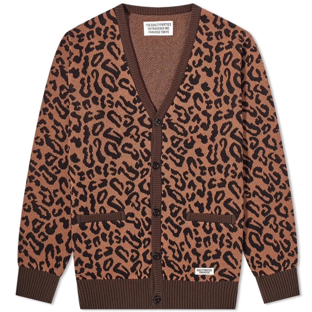 Wacko Maria Leopard Jacquard Cardigan - 1