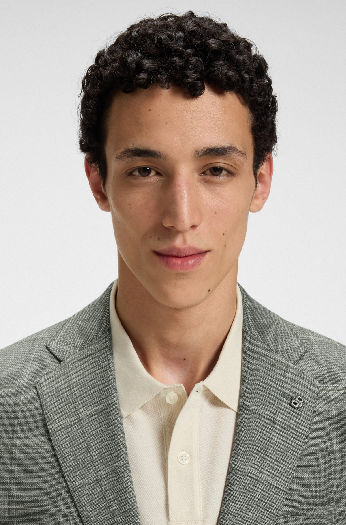 REGULAR-FIT BLAZER IN CHECKED WOOL - 5