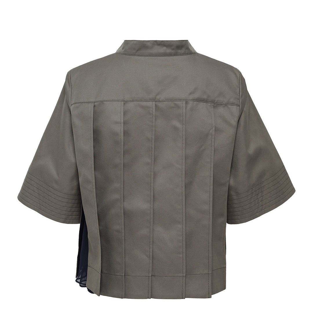Cotton Gabardine X Knit Pullover - 2
