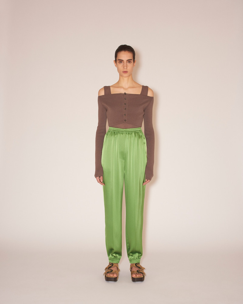 Nanushka ARIA - Superfine textured cotton off-shoulder top - Brown outlook