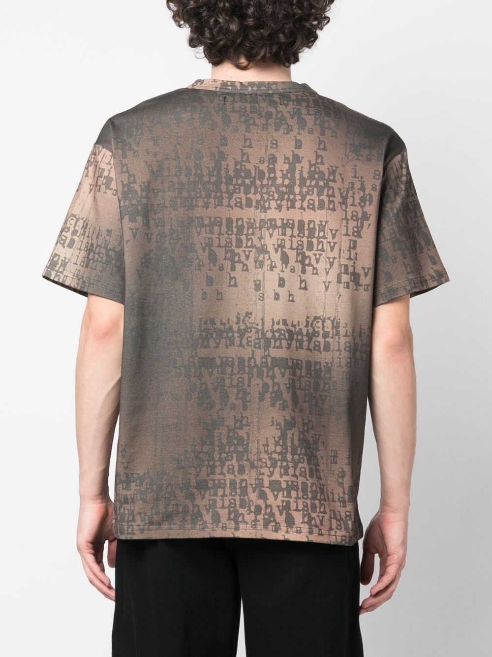 logo-print bleached T-shirt - 4