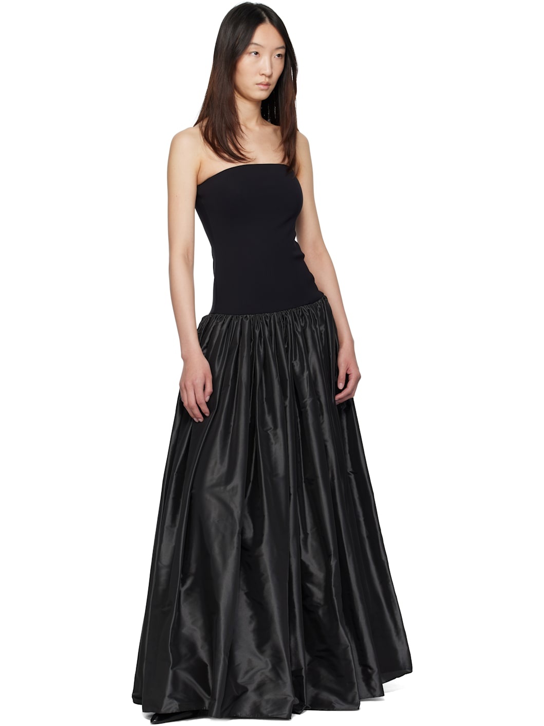Black Bustier Princess Maxi Dress - 4
