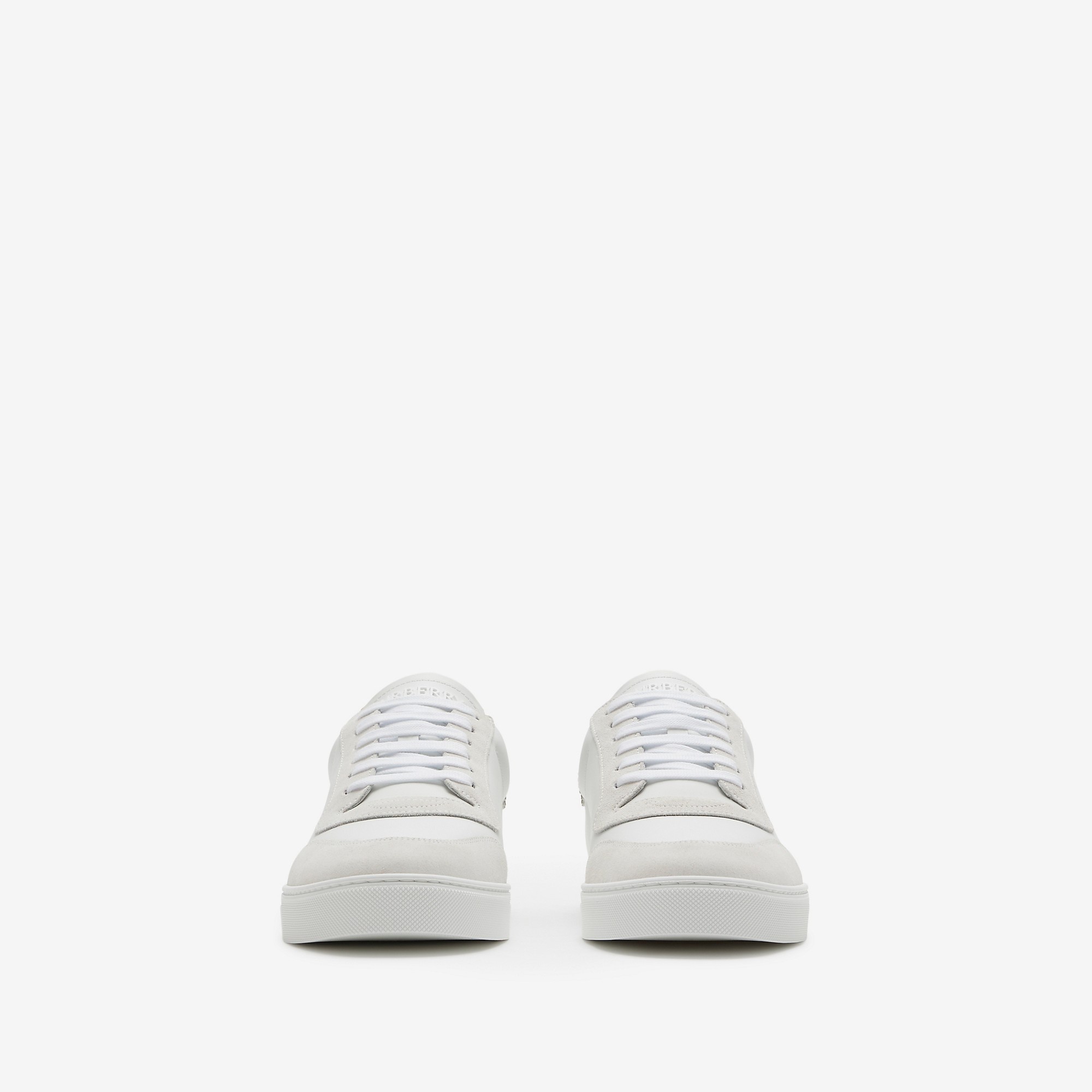 Leather and Check Cotton Sneakers - 3