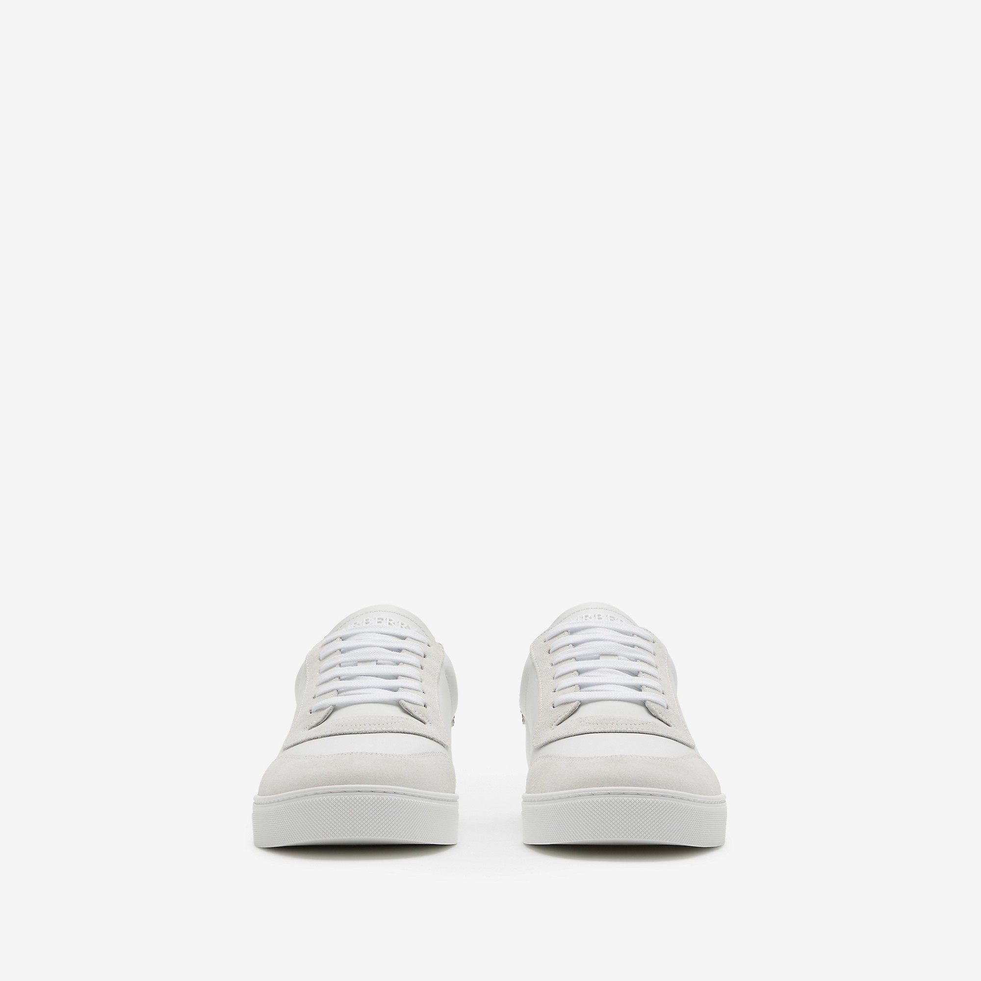 Leather and Check Cotton Sneakers - 3