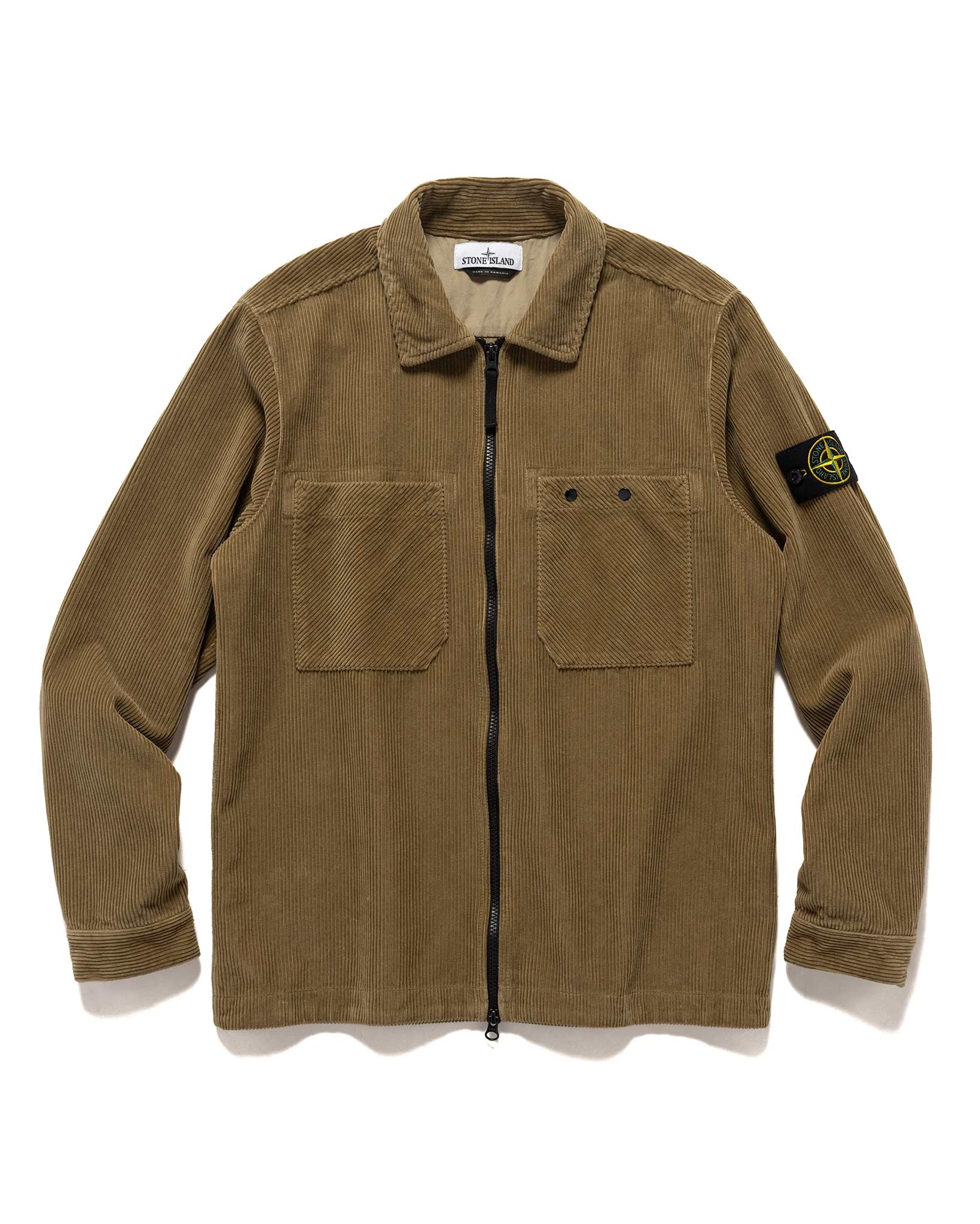 Stone Island Organic Cotton Corduroy 800 Overshirt Biscuit